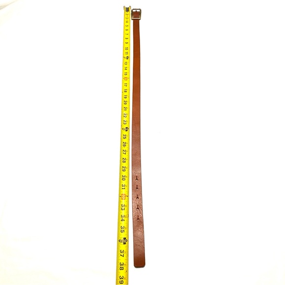 Danier Cognac Leather Belt Brass Buckle Women’s S Classic - Picture 11 of 12